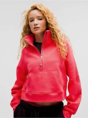 Lululemon Scuba Oversized Half Zip Crop Sweatshirt in Glaze Pink XS/S